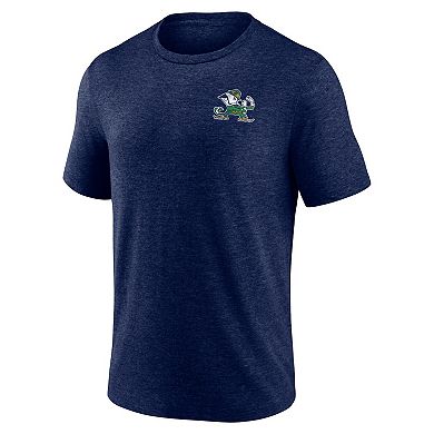 Men's Fanatics Branded Heather Navy Notre Dame Fighting Irish Old-School Bold Tri-Blend T-Shirt