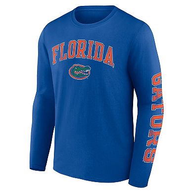 Men's Fanatics Branded Royal Florida Gators Distressed Arch Over Logo Long Sleeve T-Shirt