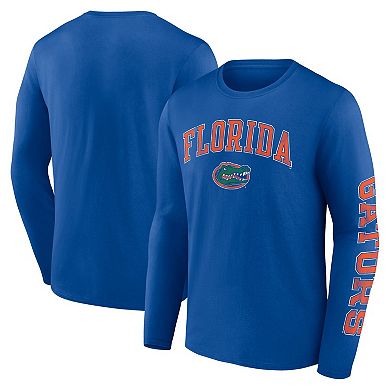 Men's Fanatics Branded Royal Florida Gators Distressed Arch Over Logo Long Sleeve T-Shirt