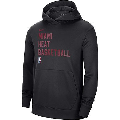 Unisex Nike Black Miami Heat 2023/24 Performance Spotlight On-Court Practice Pullover Hoodie