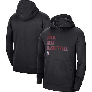 Unisex Nike Black Miami Heat 2023/24 Performance Spotlight On-Court Practice Pullover Hoodie