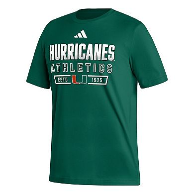 Men's adidas Green Miami Hurricanes Head of Class Fresh T-Shirt