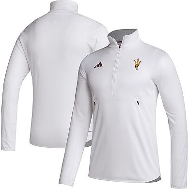 Men's adidas White Arizona State Sun Devils 2023 Sideline AEROREADY Half-Zip Top