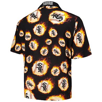 Men's Black Chicago White Sox Flame Fireball Button-Up Shirt