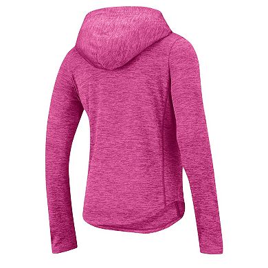 Girls Youth Under Armour Pink Wisconsin Badgers Twist Tech Pullover Hoodie