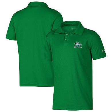 Youth Under Armour Green Notre Dame Fighting Irish Tech Mesh Polo