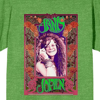 Juniors' Janis Joplin Rose Border Graphic Tee