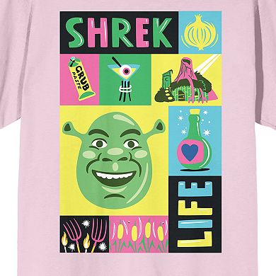 Juniors' Shrek Colorful Collage Graphic Tee