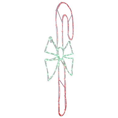 28" Lighted Candy Cane with Bow Window Silhouette Christmas Decoration