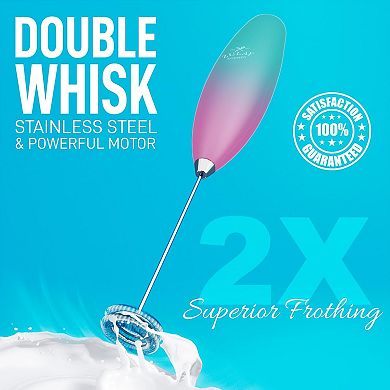 Zulay Kitchen Double Whisk Milk Frother Handheld