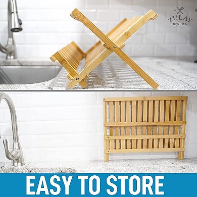 Zulay Kitchen 2-Tier Foldable Dish Drying Rack Organizer For Countertop