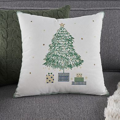 Mina Victory Holiday Printed Christmas Tree Throw Pillow