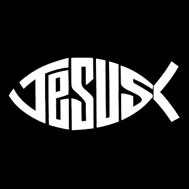 Christian Jesus Name Fish Symbol - Women's Word Art Hooded Sweatshirt