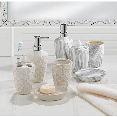 Grey Marble Porcelain Bath Accessory Set