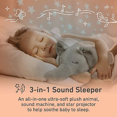 Pure Enrichment PureBaby™ Sound Sleepers Portable Sound Plush Elephant Sleep Aid Machine & Star Projector