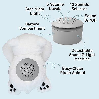 Pure Enrichment PureBaby™ Sound Sleepers Portable Sound Plush Polar Bear Sleep Aid Machine & Star Projector