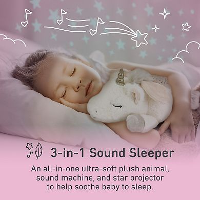 Pure Enrichment PureBaby™ Sound Sleepers Portable Sound Plush Unicorn Sleep Aid Machine & Star Projector