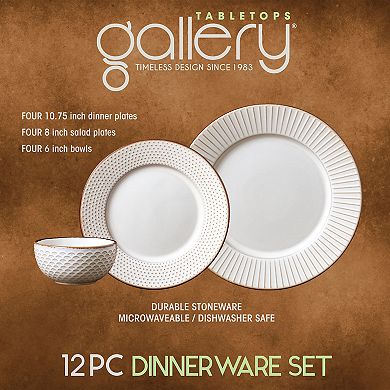 Tabletops Gallery Monroe 12-pc. Dinnerware Set