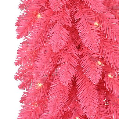 Puleo International Inc. 4-ft. Pre-Lit Pink Artificial Alpine Pencil Christmas Tree