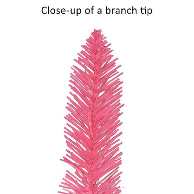 Puleo International Inc. 4-ft. Pre-Lit Pink Artificial Alpine Pencil Christmas Tree