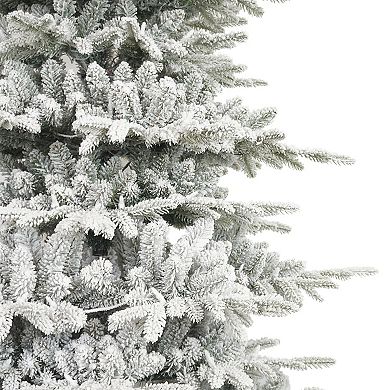 Puleo International Inc. 6.5-ft. Pre-lit Slim Flocked Artificial Utah Fir Christmas Tree