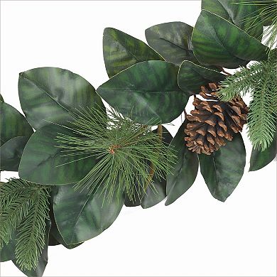 Puleo International Inc. 6-ft. Magnolia Leaves & Pine Cones Artificial Garland