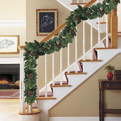 Puleo International Inc. 6-ft. Magnolia Leaves & Pine Cones Artificial Garland