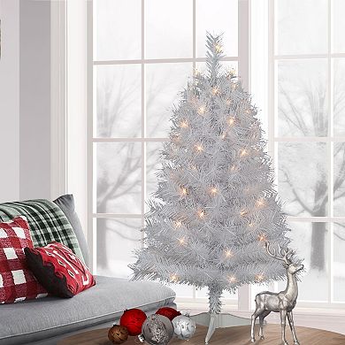 Puleo International Inc. 3-ft. Pre-Lit White Snow Ridge Artificial Fir Christmas Tree