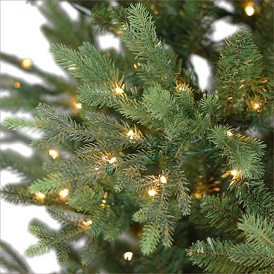 Puleo International Inc. 7.5-ft. Pre-Lit Alberta Slim Artificial Spruce Christmas Tree