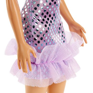 Barbie® Doll with Blonde Hair & Lavender Metallic Dress