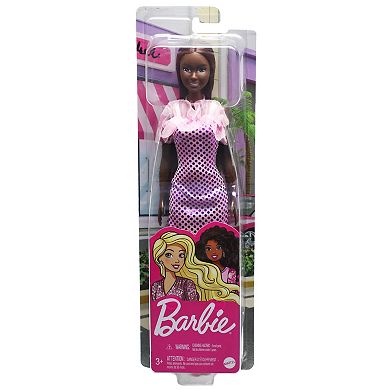 Barbie?? Doll with Dark Brown Hair & Metallic Dress