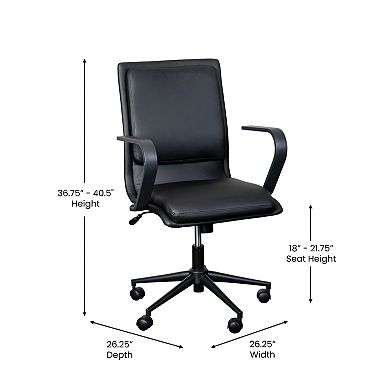 Flash Furniture James Mid-Back Designer Executive LeatherSoft Office Chair