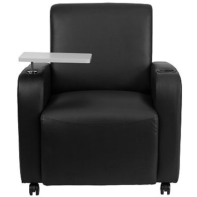 Flash Furniture George Gray LeatherSoft Guest Chair with Tablet Arm