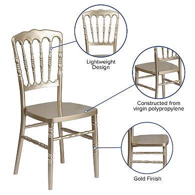 Flash Furniture HERCULES Series White Resin Stacking Napoleon Chair
