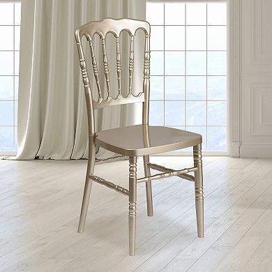 Flash Furniture HERCULES Series White Resin Stacking Napoleon Chair