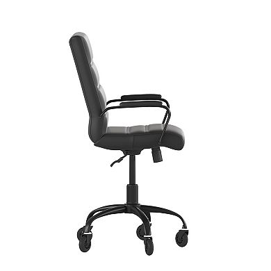 Flash Furniture Camilia Mid-Back White LeatherSoft Executive Swivel Office Chair