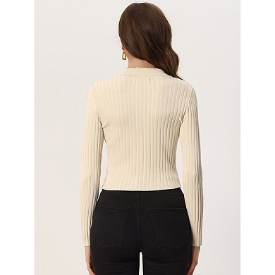 Women's 2023 Fall Wiinter V Neck Ribbed Knit Casual Long Sleeve Solid Sweater Pullover Top