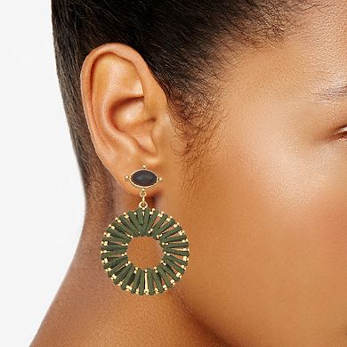 Sonoma Goods For Life® Gold Tone Green Wrapped Drop Earrings