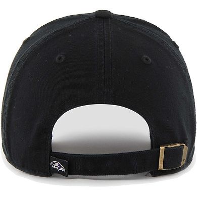 Women's '47 Black Baltimore Ravens Sidney Clean Up Adjustable Hat