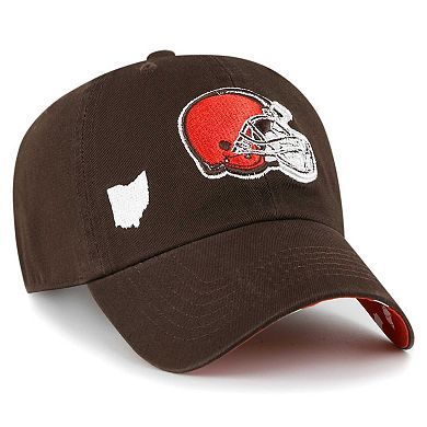Women's '47 Brown Cleveland Browns Confetti Icon Clean Up Adjustable Hat