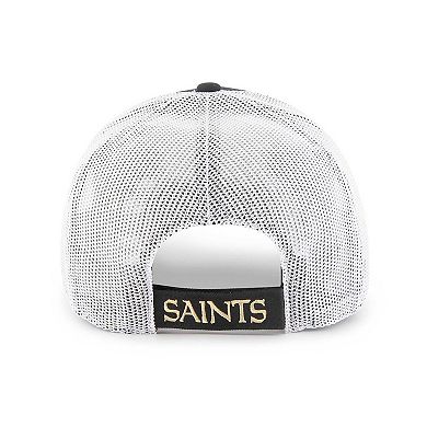 Men's '47 Black/White New Orleans Saints Drifter Adjustable Trucker Hat