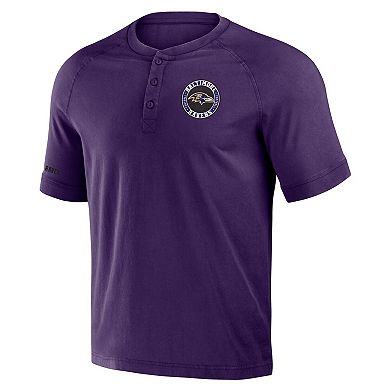 Men's NFL x Darius Rucker Collection by Fanatics Purple Baltimore Ravens Washed Raglan Henley T-Shirt