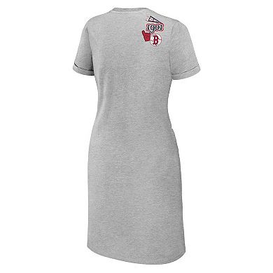 Women's WEAR by Erin Andrews Heather Gray Boston Red Sox Knotted T-Shirt Dress