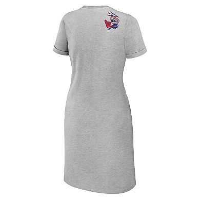 Women's WEAR by Erin Andrews Heather Gray Buffalo Bills Knotted T-Shirt Dress