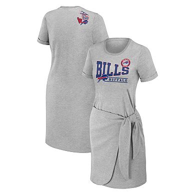 Women's WEAR by Erin Andrews Heather Gray Buffalo Bills Knotted T-Shirt Dress