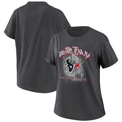 Women's WEAR by Erin Andrews Charcoal Houston Texans Boyfriend T-Shirt