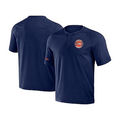 Men's NFL x Darius Rucker Collection by Fanatics Navy Denver Broncos Washed Raglan Henley T-Shirt