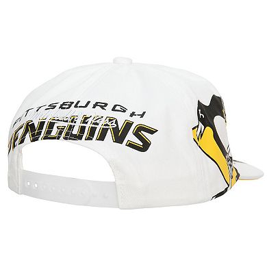 Men's Mitchell & Ness White Pittsburgh Penguins In Your Face Deadstock Snapback Hat