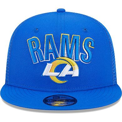 Men's New Era Royal Los Angeles Rams  Grade Trucker 9FIFTY Snapback Hat