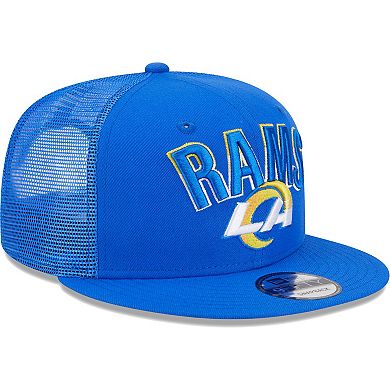 Men's New Era Royal Los Angeles Rams  Grade Trucker 9FIFTY Snapback Hat